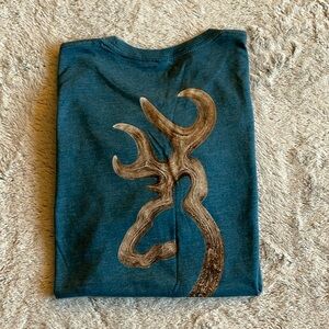 Browning  pocketed Tee Shirt   Size S  either Gender teal tan